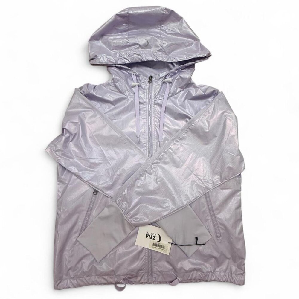 ZYIA NWT Lilac Shine Bomber Jacket | Size M | Lavender Purple Metallic Workout